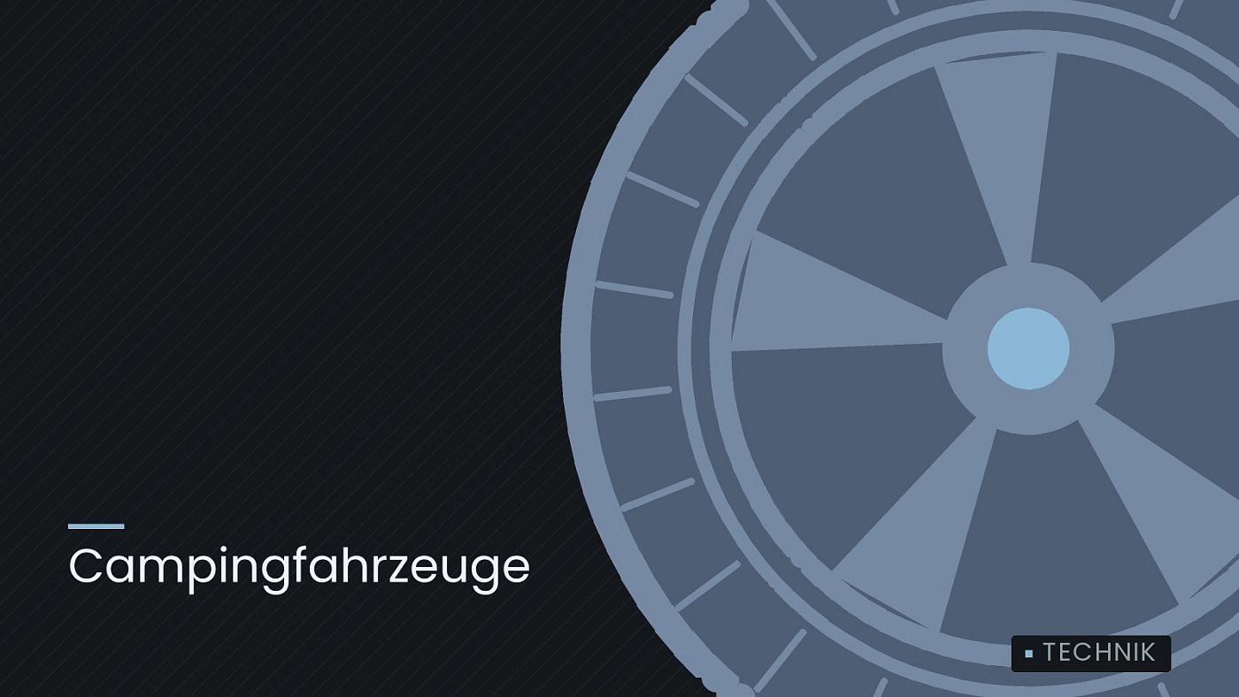 Symbolgrafik: ein gezeichnetes Rad mit Speichen, beschriftet mit „Campingfahrzeuge“.