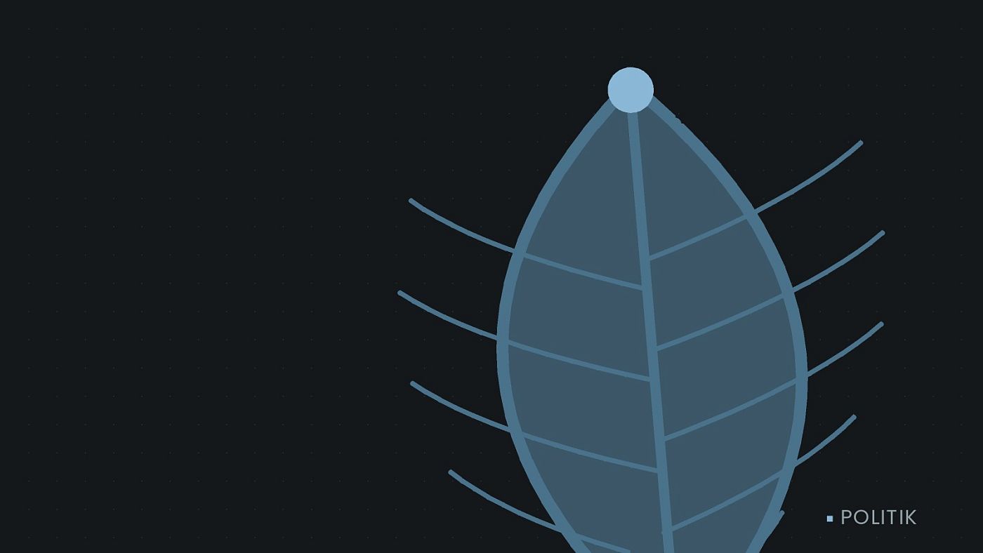 Symbolgrafik: ein gezeichnetes Blatt als Zeichen für Umwelt und Klima.