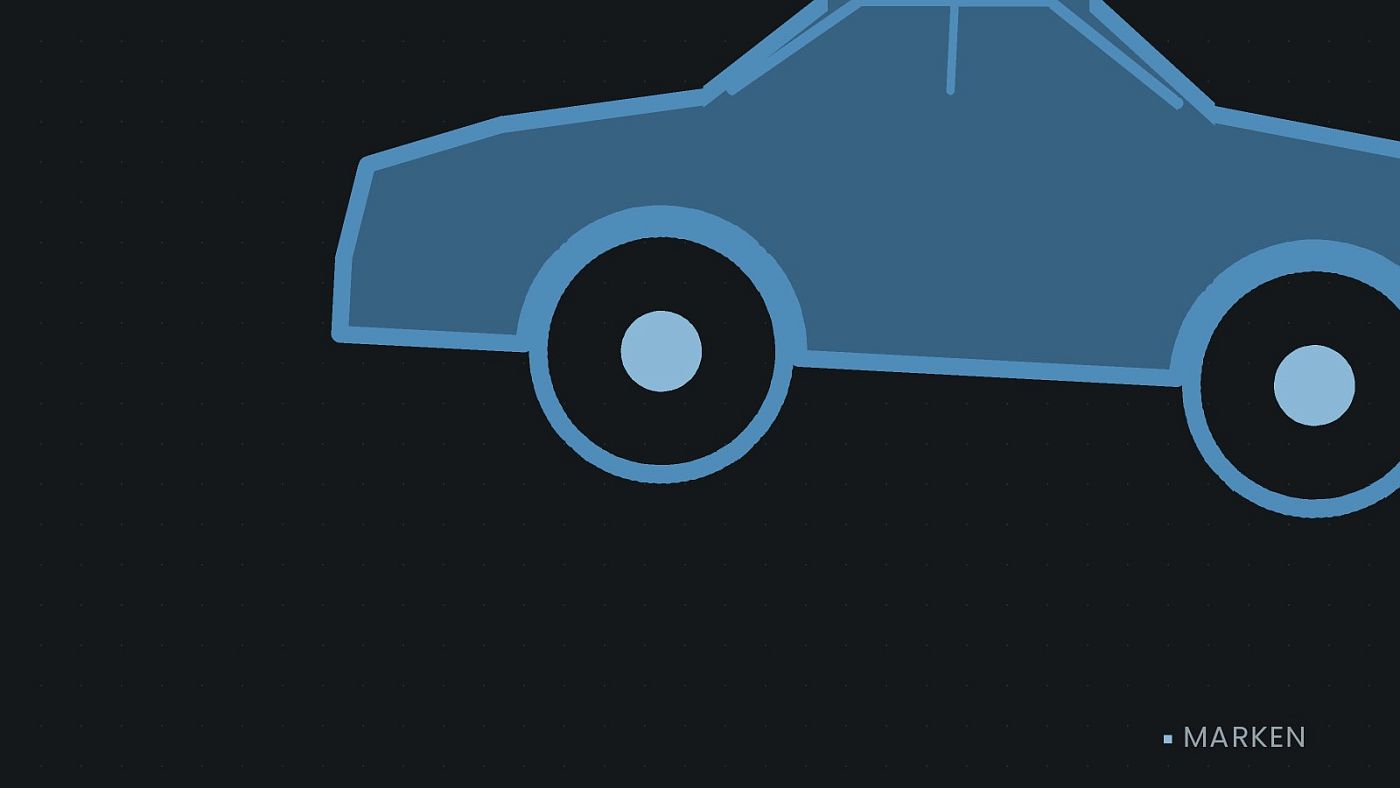 Symbolgrafik: die Umrisslinie eines Fahrzeugs von der Seite.
