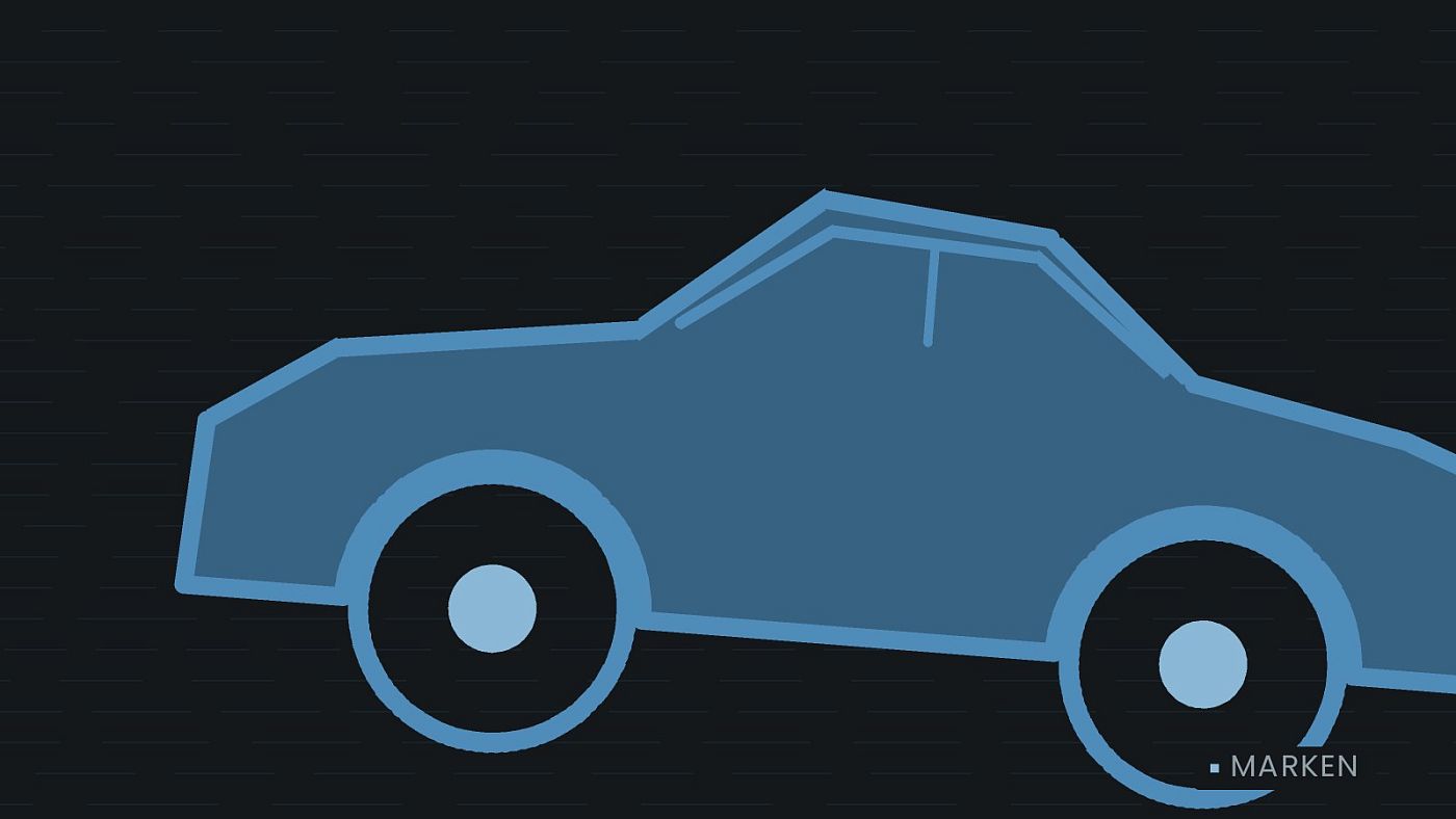 Symbolgrafik: die Umrisslinie eines Fahrzeugs von der Seite.