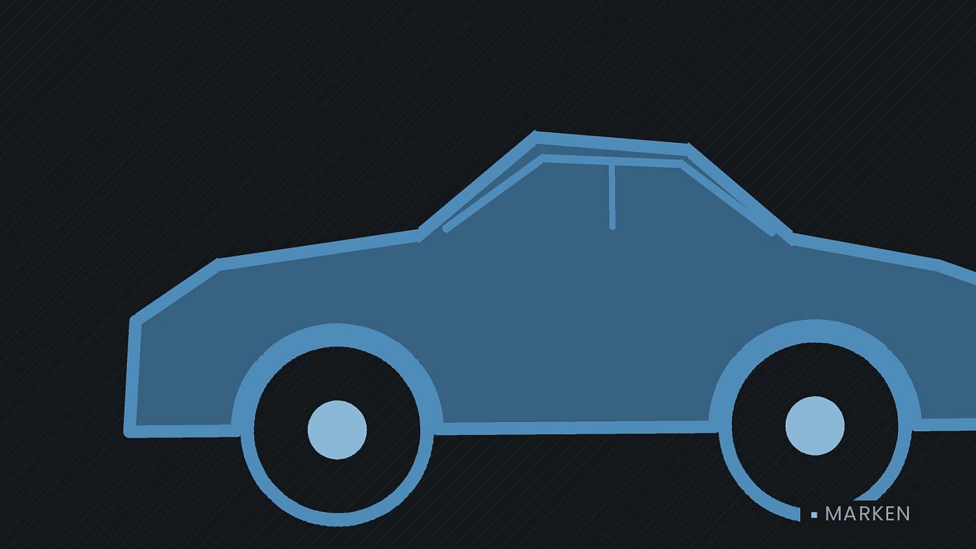 Symbolgrafik: die Umrisslinie eines Fahrzeugs von der Seite.