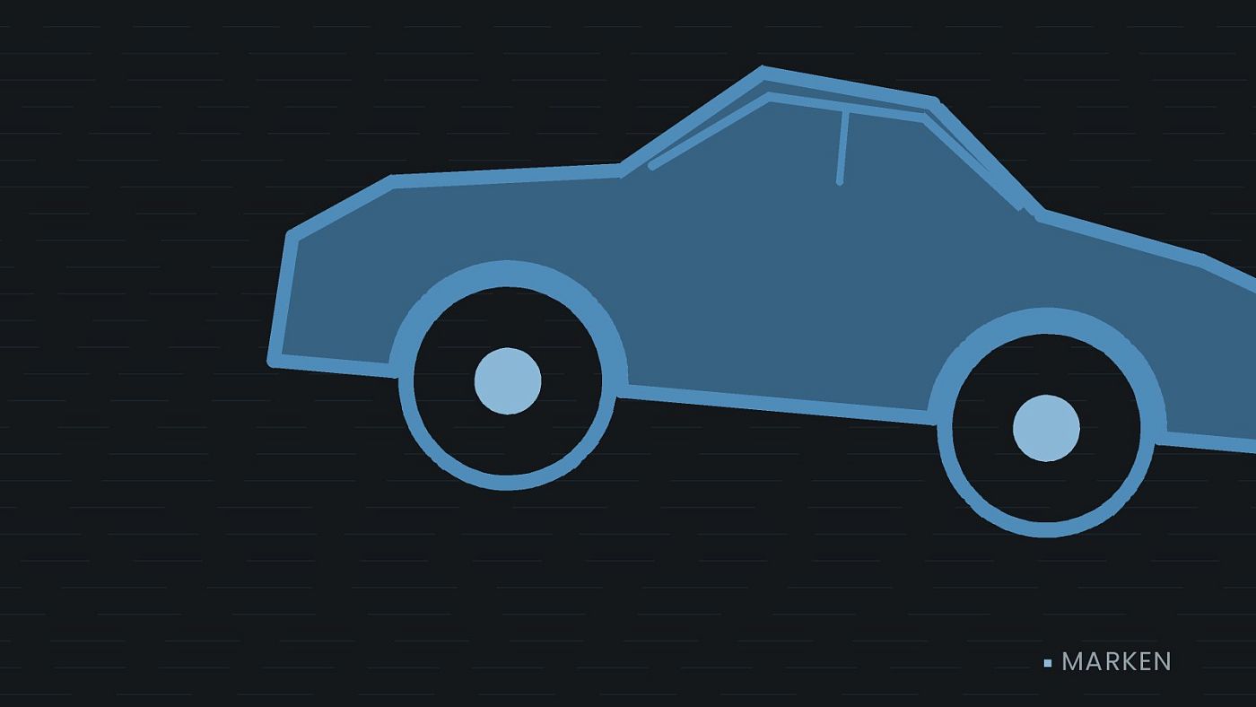 Symbolgrafik: die Umrisslinie eines Fahrzeugs von der Seite.